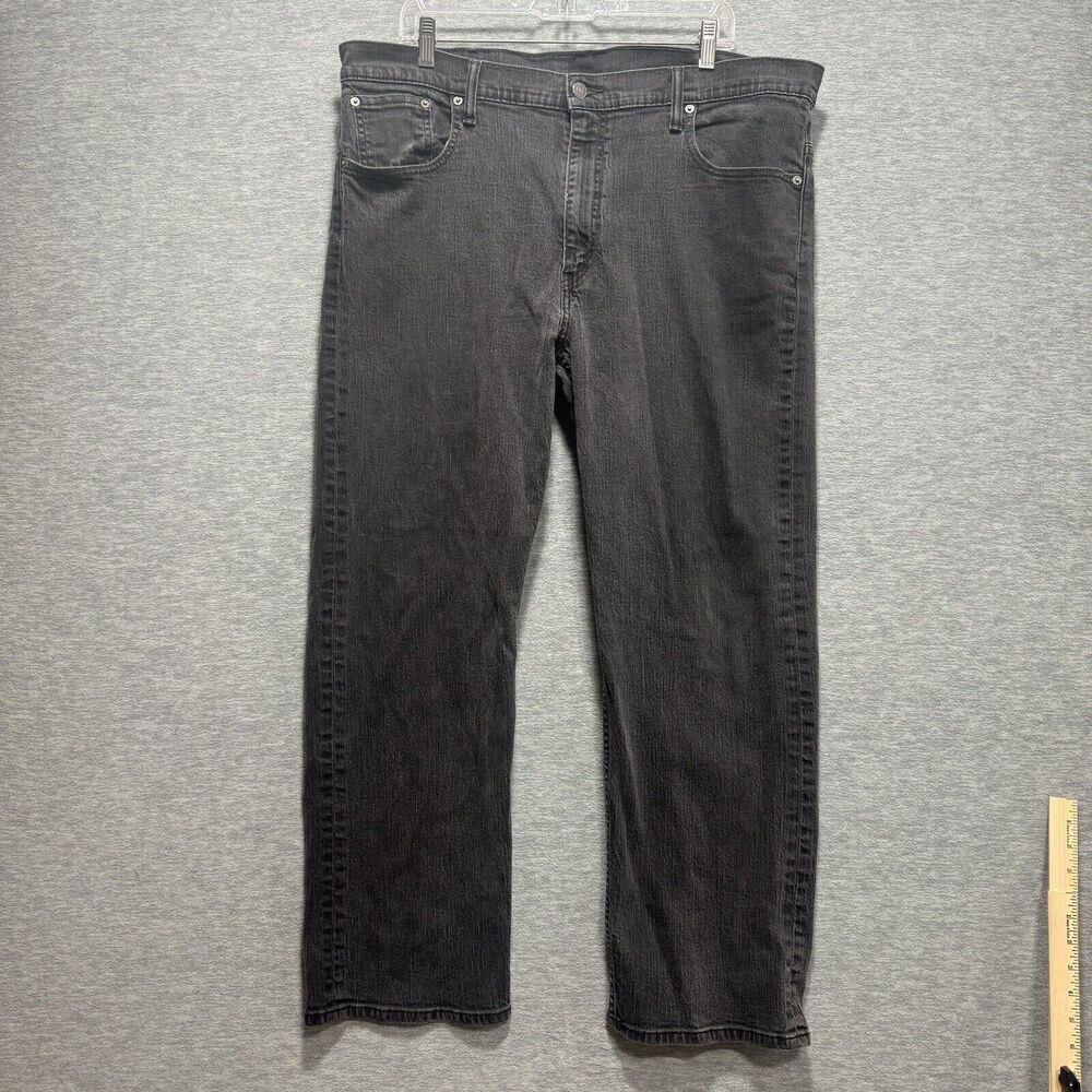 Levis Mens 569 Jeans Size 40x32 Black Loose Straight Fit Denim Pants Stretch